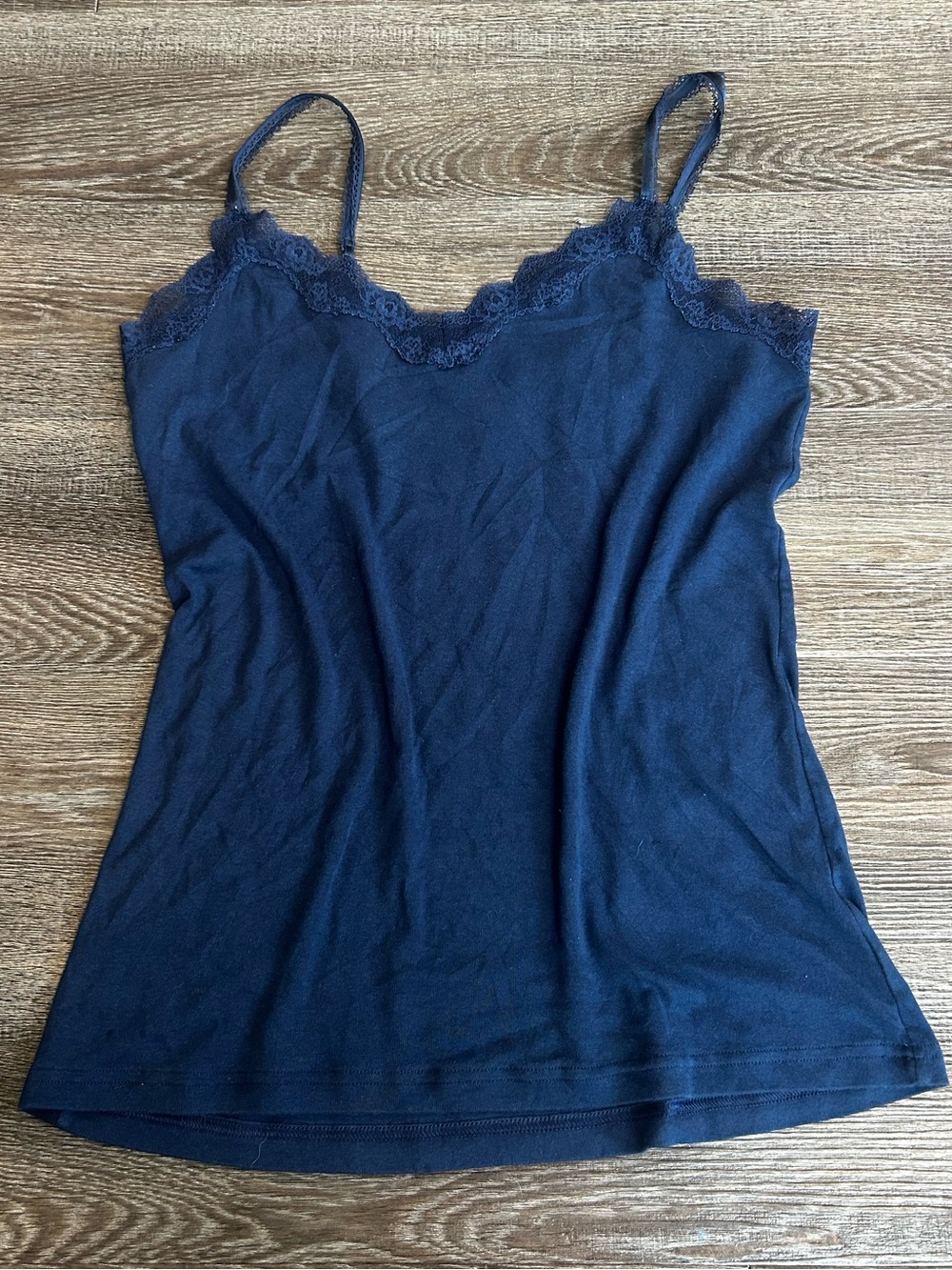 Old Navy Navy Blue Lace Trim Tank Top